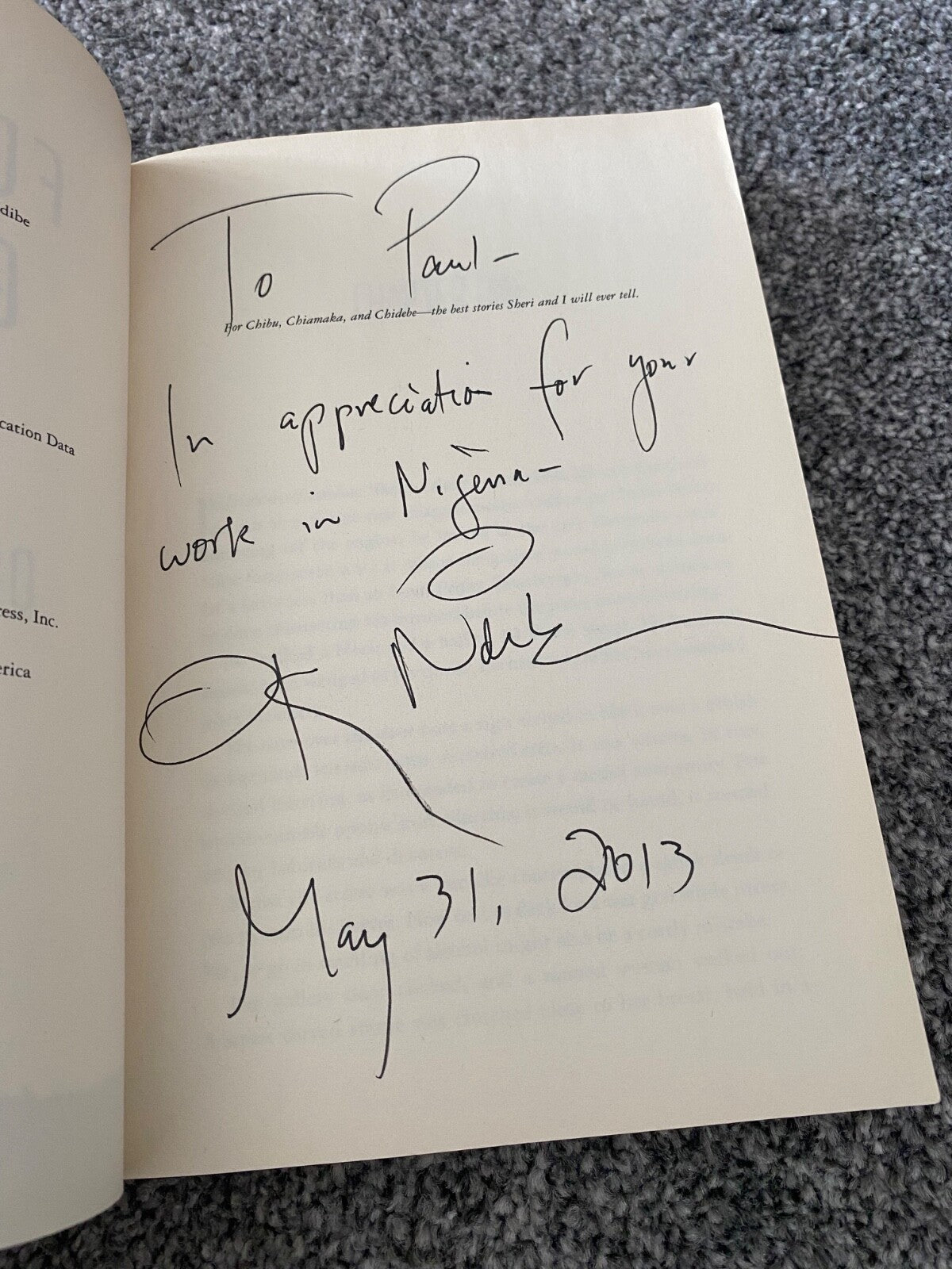 SIGNED INSCRIBED Foreign Gods Inc. Okey Ndibe Inscribed Uncorrected Proof Copy