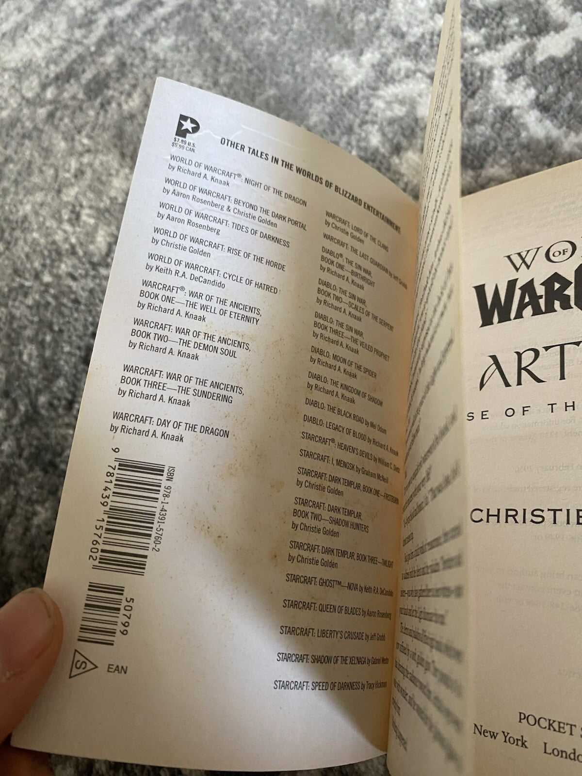 World of Warcraft: Arthas: Rise of the Lich King Christie Golden Mass Paperback