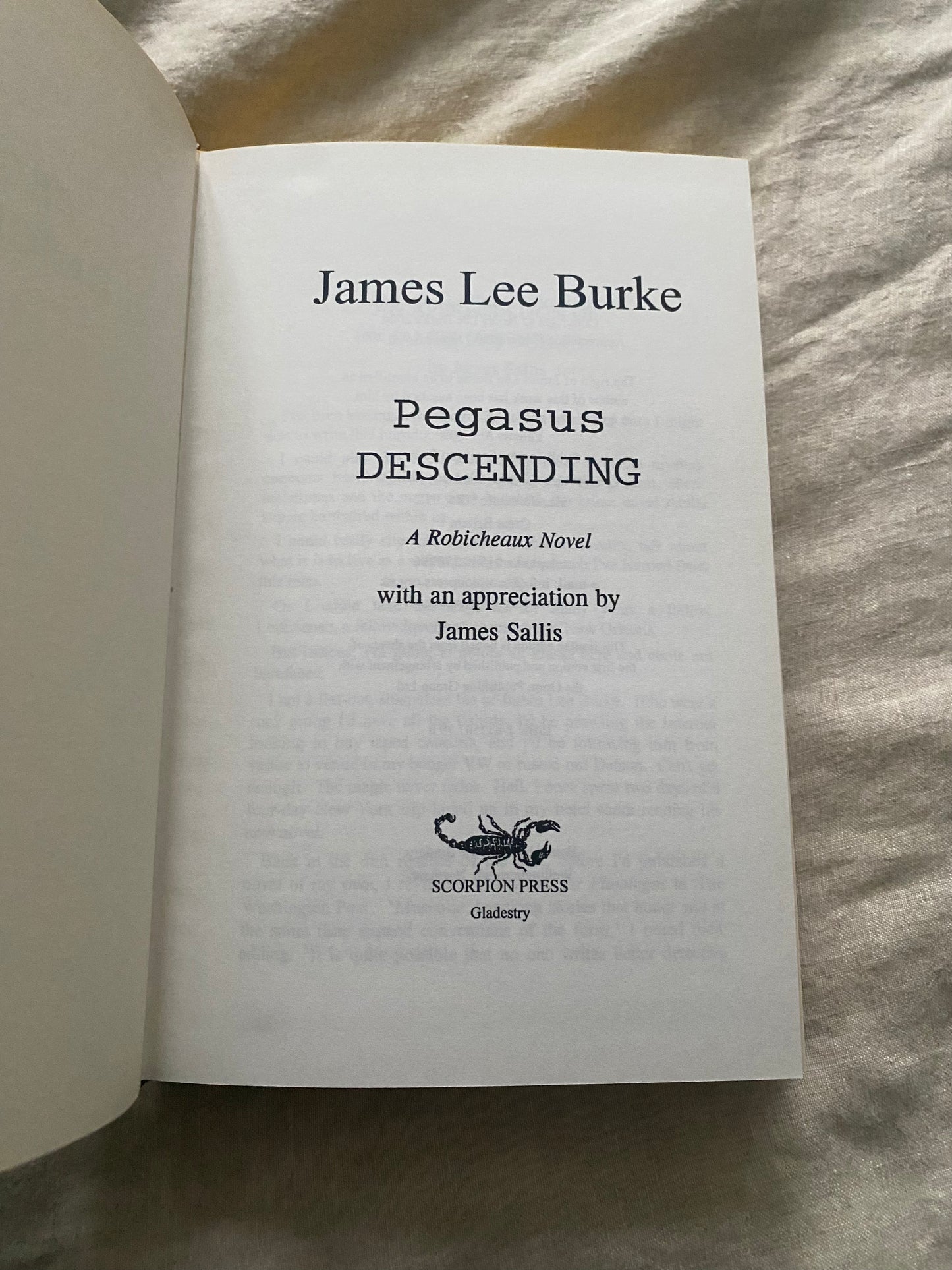 Pegasus Descending (Dave Robicheaux Series #15) [Scorpion Press No. 66/80]