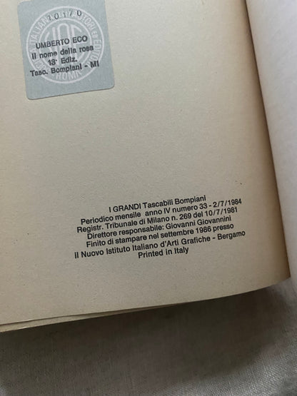 Il Nome della Rosa (I Grandi Tascabili Bompiani #33)