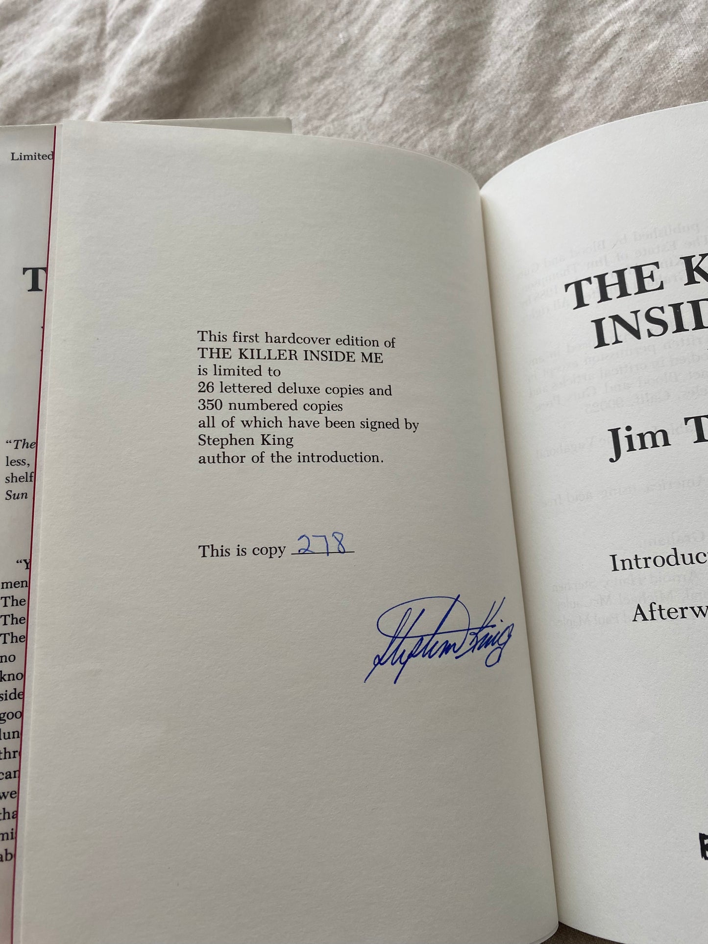 The Killer Inside Me (Blood & Guts Press Edition - No. 278 of 350)