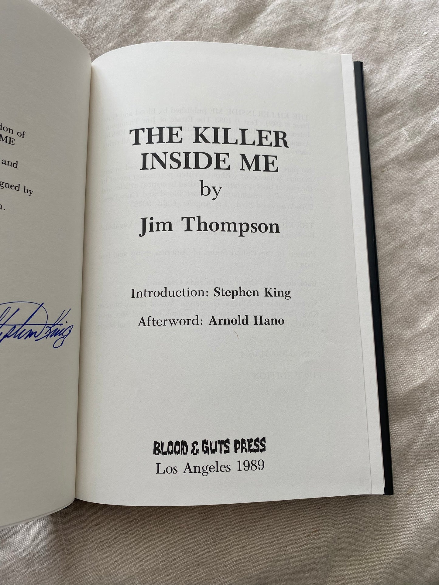 The Killer Inside Me (Blood & Guts Press Edition - No. 278 of 350)