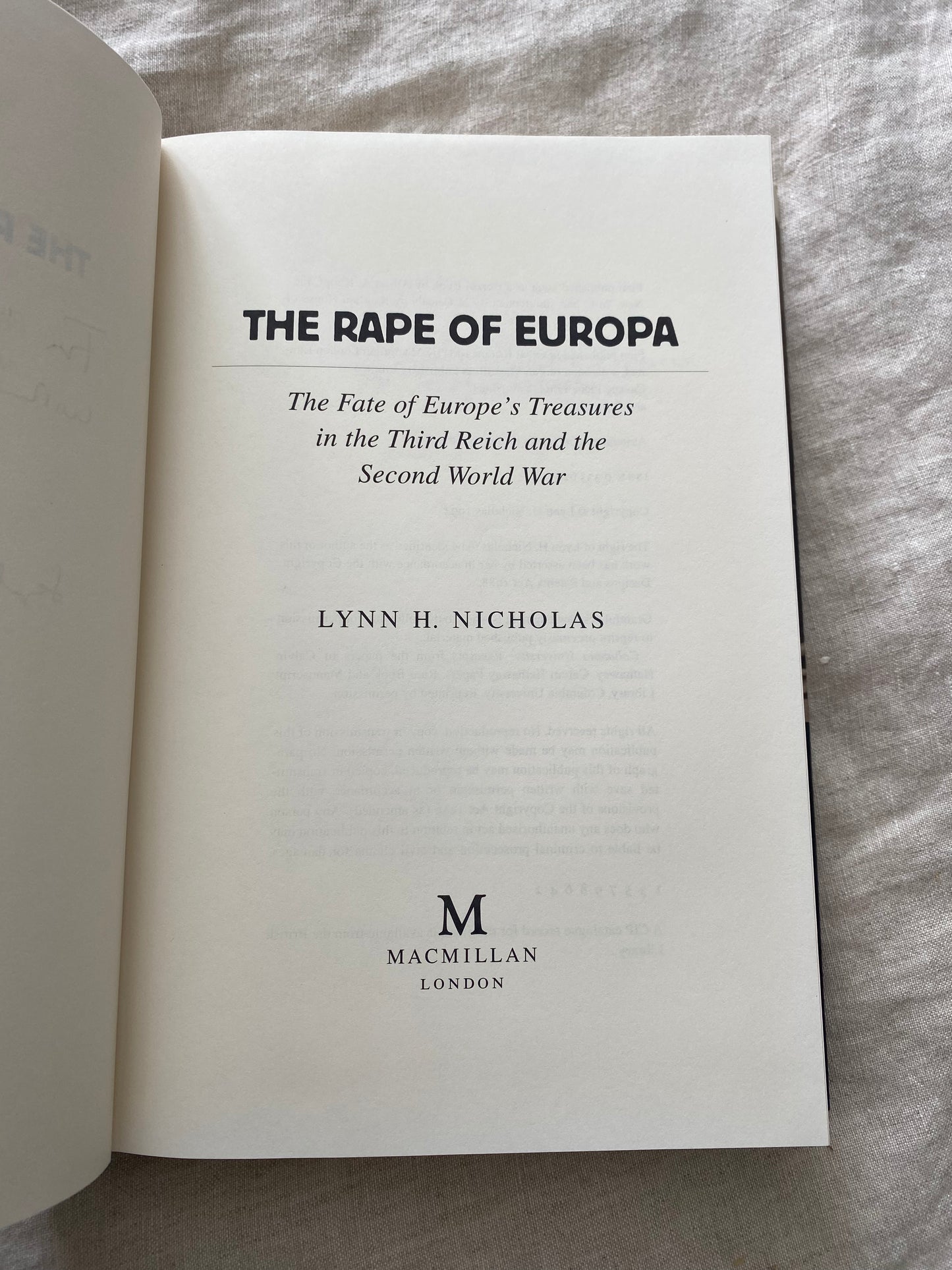 The Rape of Europa: The Fate of Europe’s Treasures in the Third Reich and the Second World War