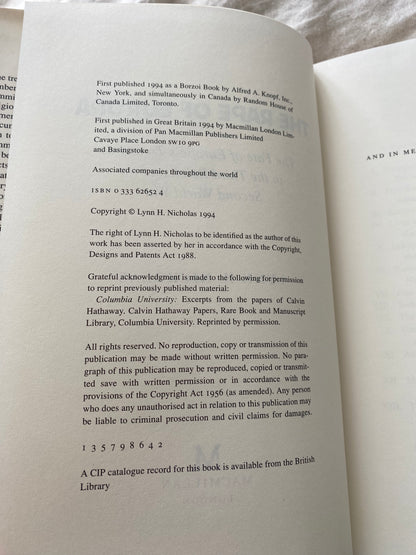 The Rape of Europa: The Fate of Europe’s Treasures in the Third Reich and the Second World War