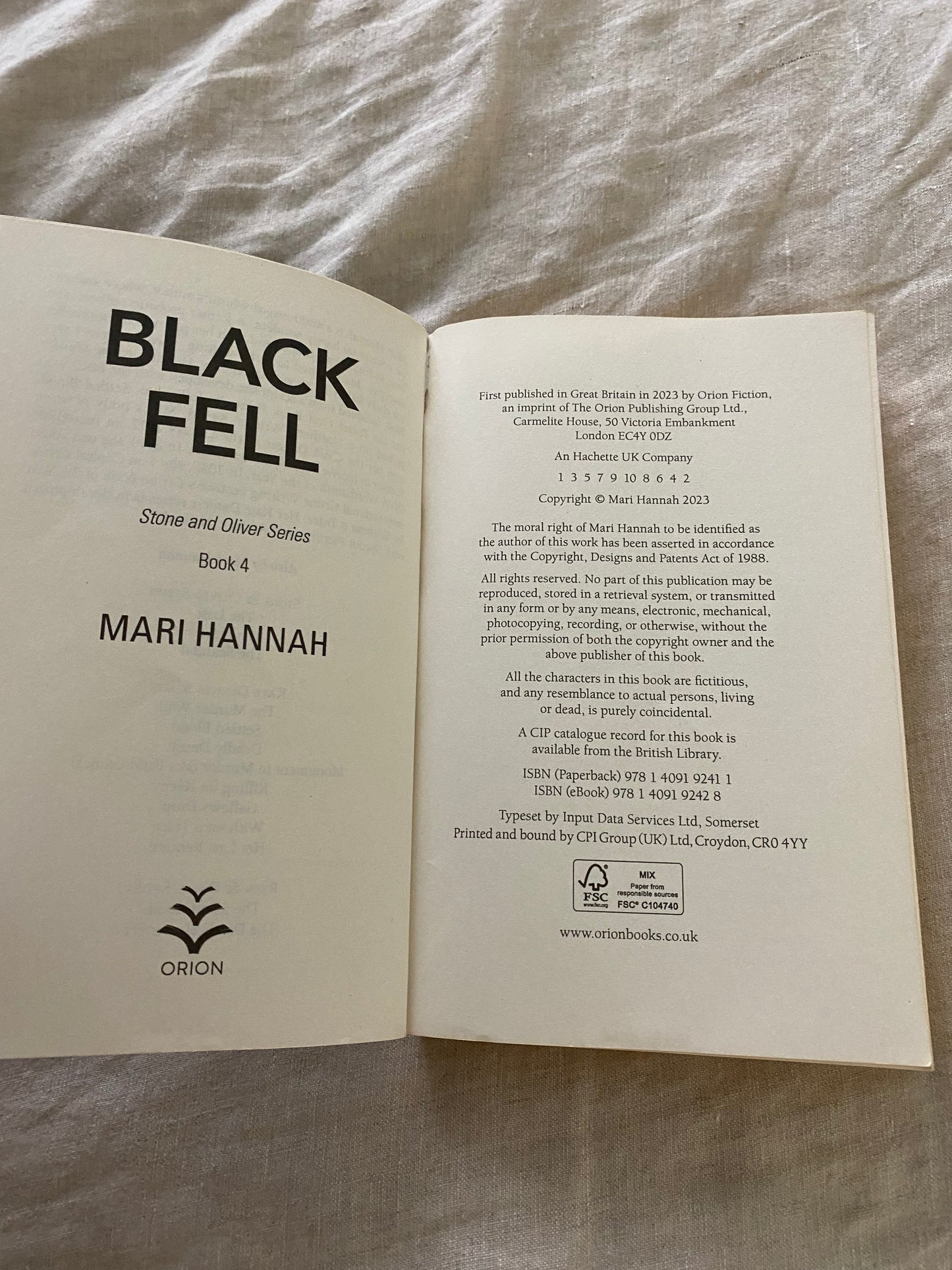 Black Fell (Stone and Oliver Series #4)