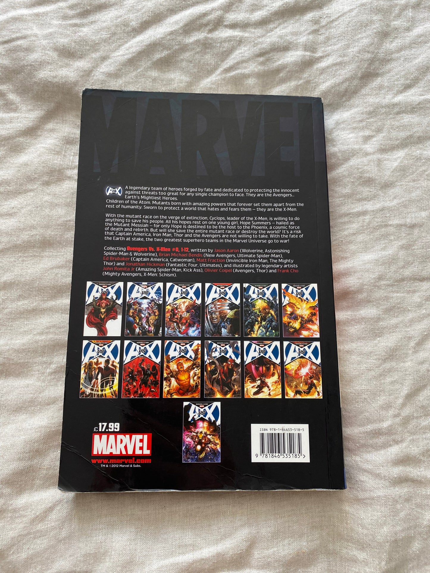 Avengers Vs. X-men Graphic Novel by Brian Michael Bendis (Marvel, 2012)