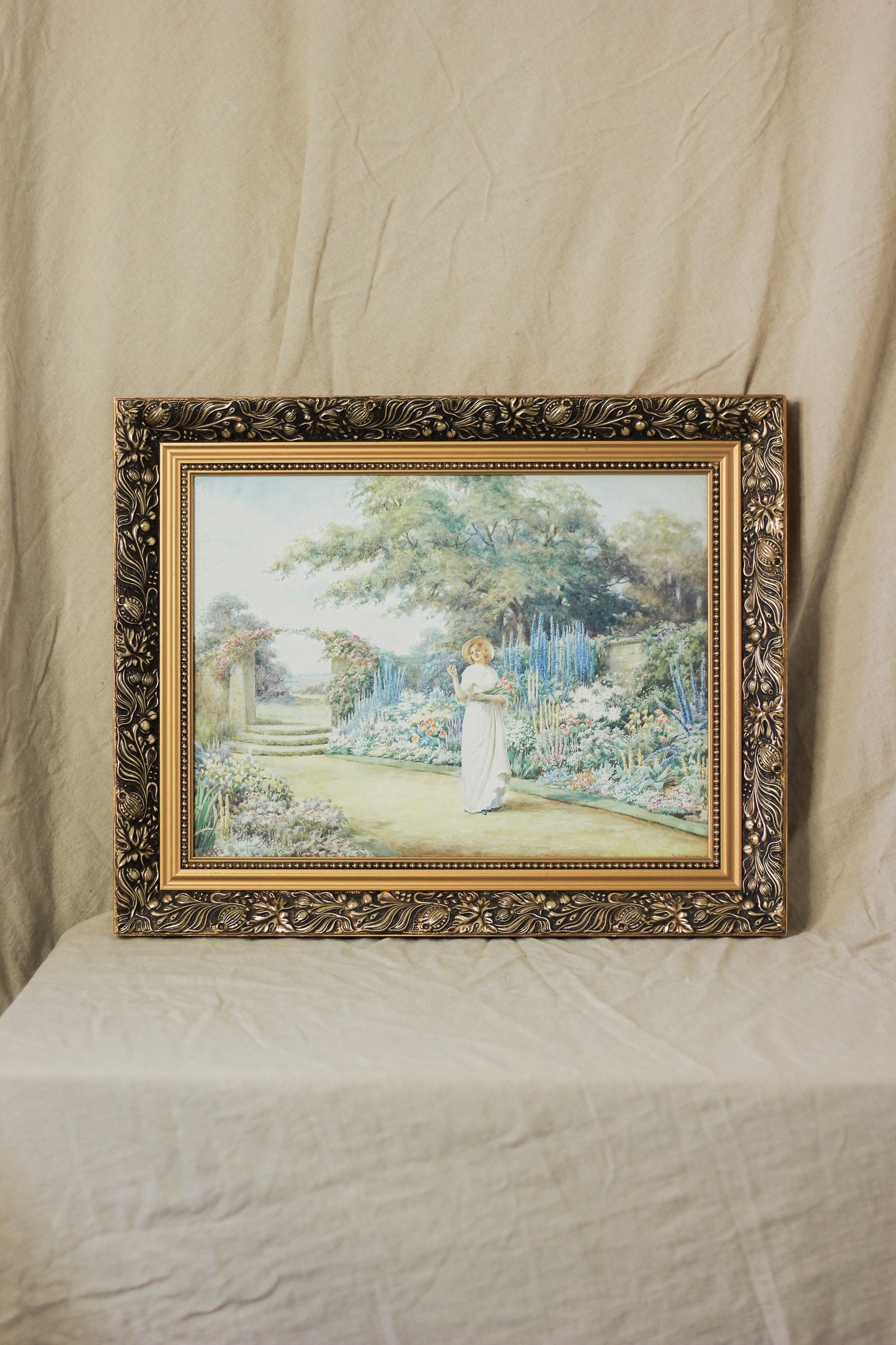 Herbaceous Border, Vintage Print