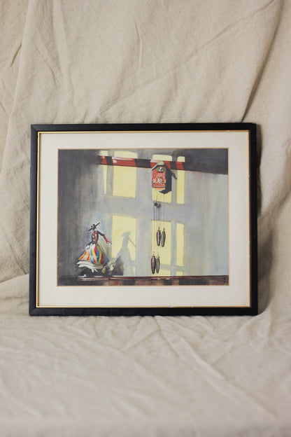 Untitled (Cuckoo Clock with Dancing Figure), Watercolour on Paper