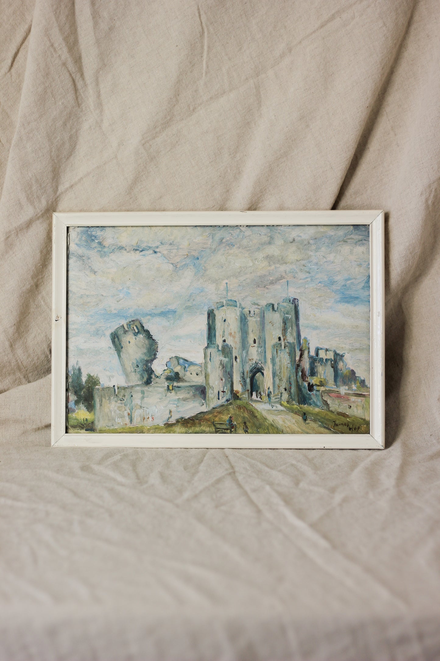 Caerphilly Castle, Oil on Board