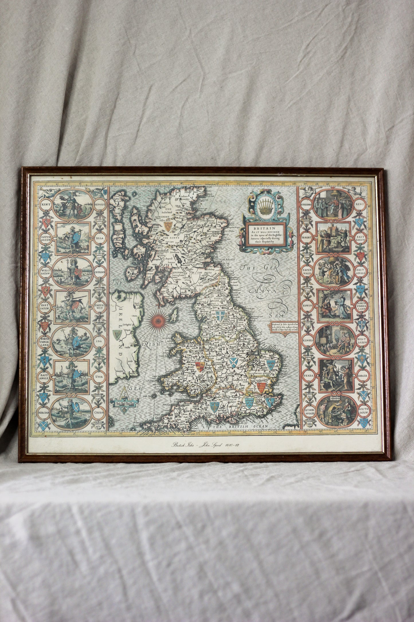 British Isles Map, Vintage Map Print