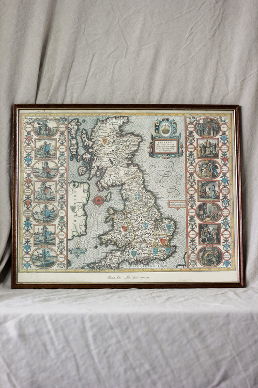 British Isles Map, Vintage Map Print