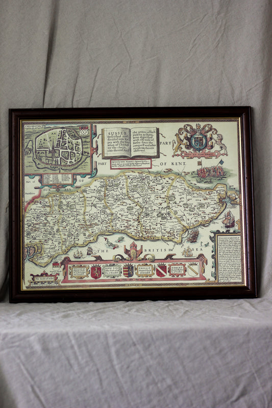 Sussex Map, Vintage Map Print