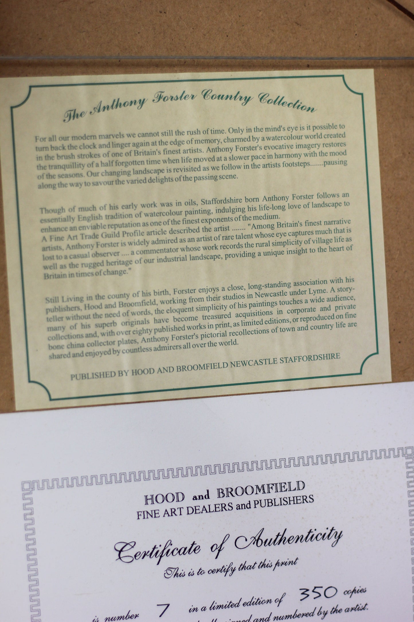 'Ringside Seat' (No. 7 of 350), Fine Print