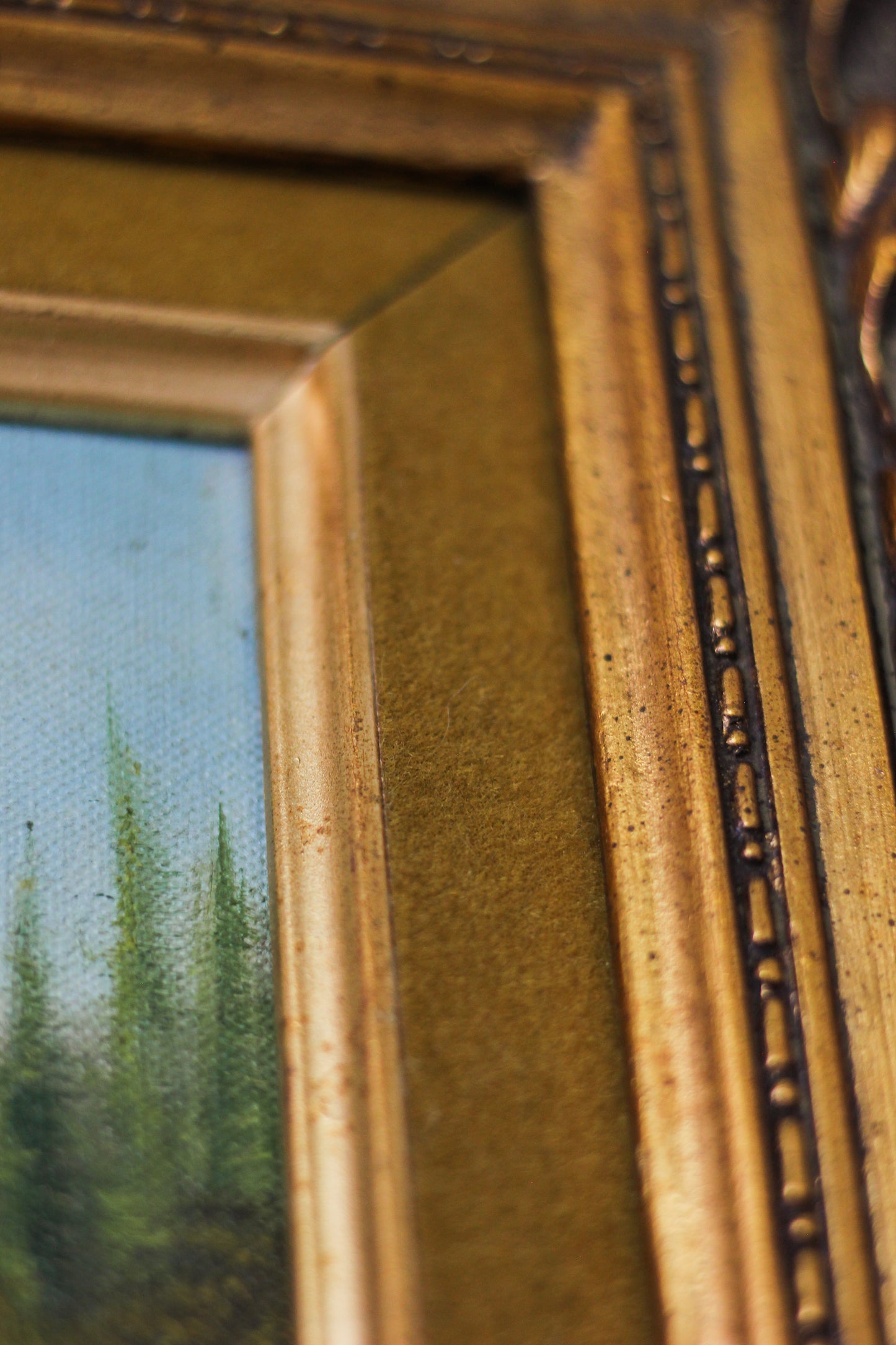 Country Church Landscape Scene, Oil on Canvas