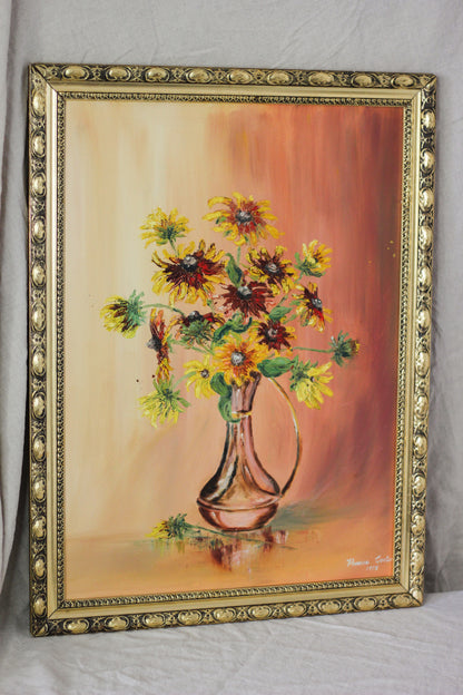 'Rudbeckias', Oil on Board