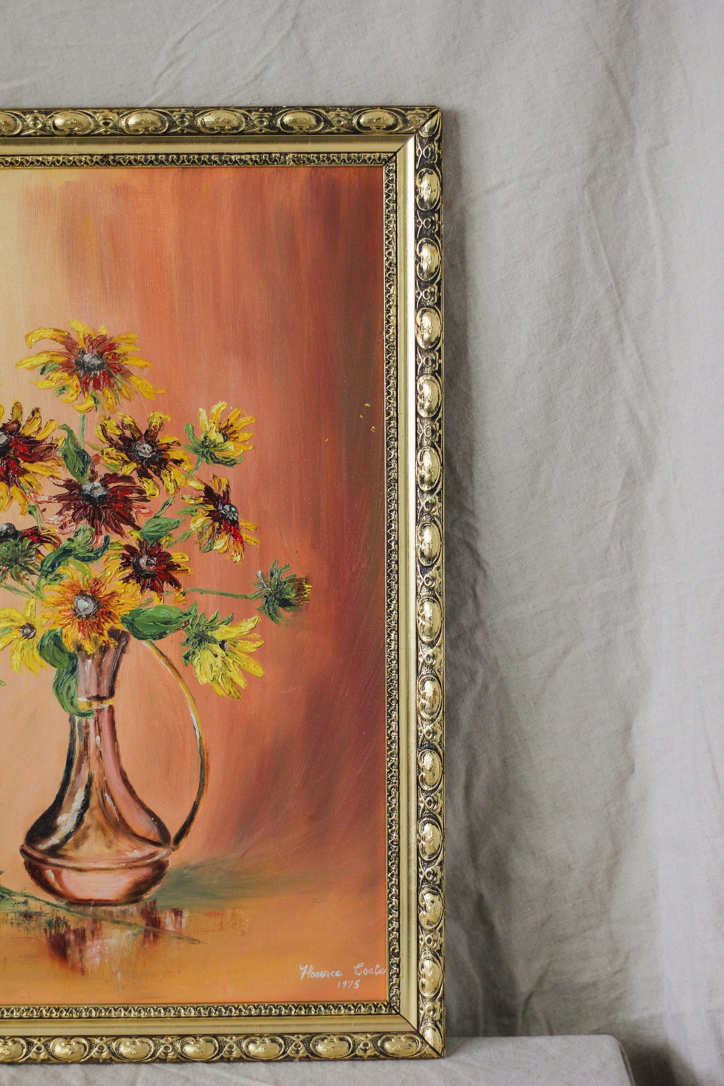 'Rudbeckias', Oil on Board