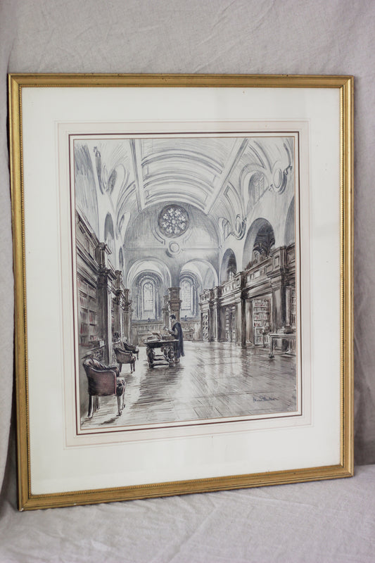 'Canterbury Cathedral Library', Pencil, Pen & Gouache on Paper