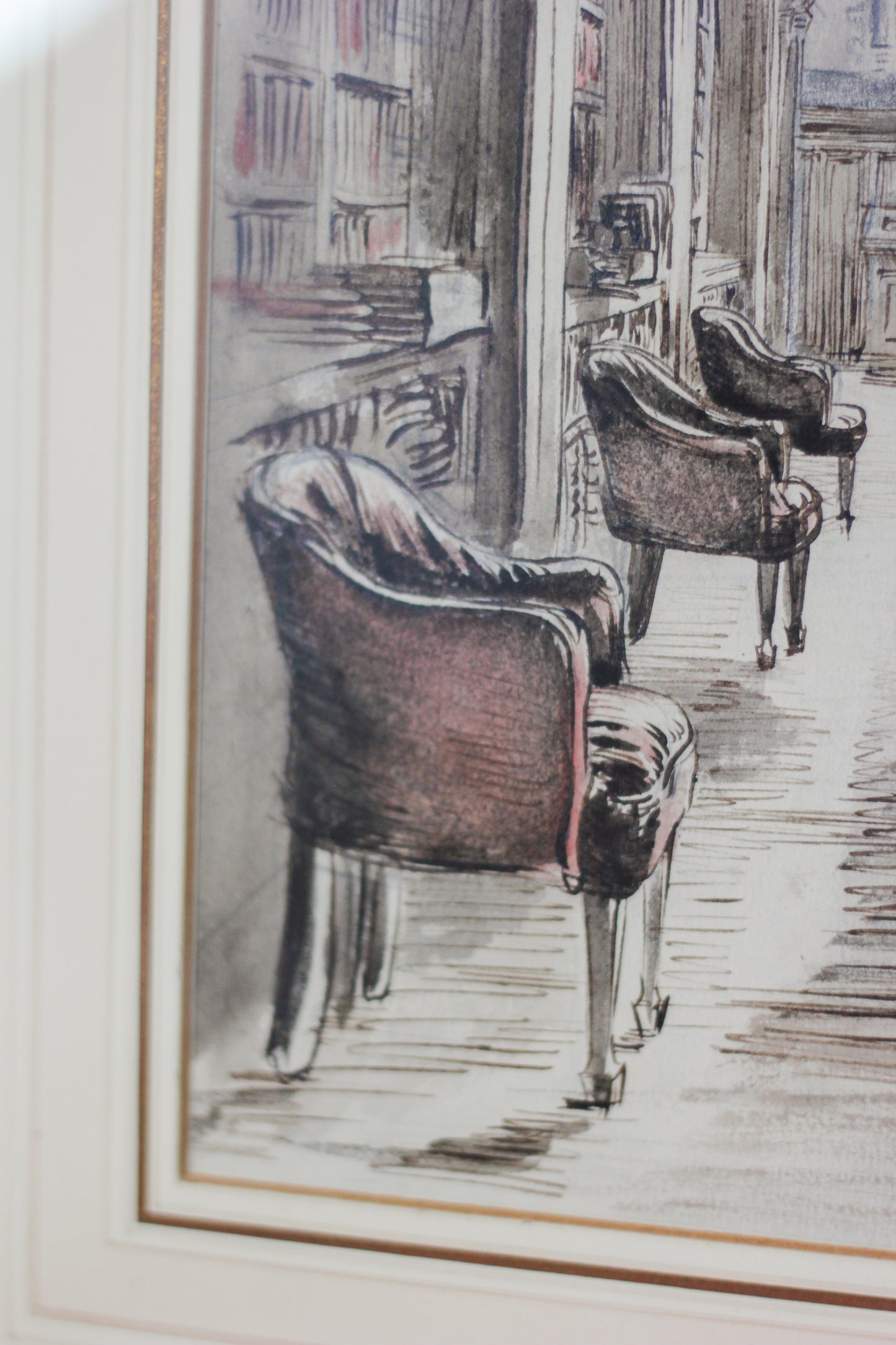 'Canterbury Cathedral Library', Pencil, Pen & Gouache on Paper
