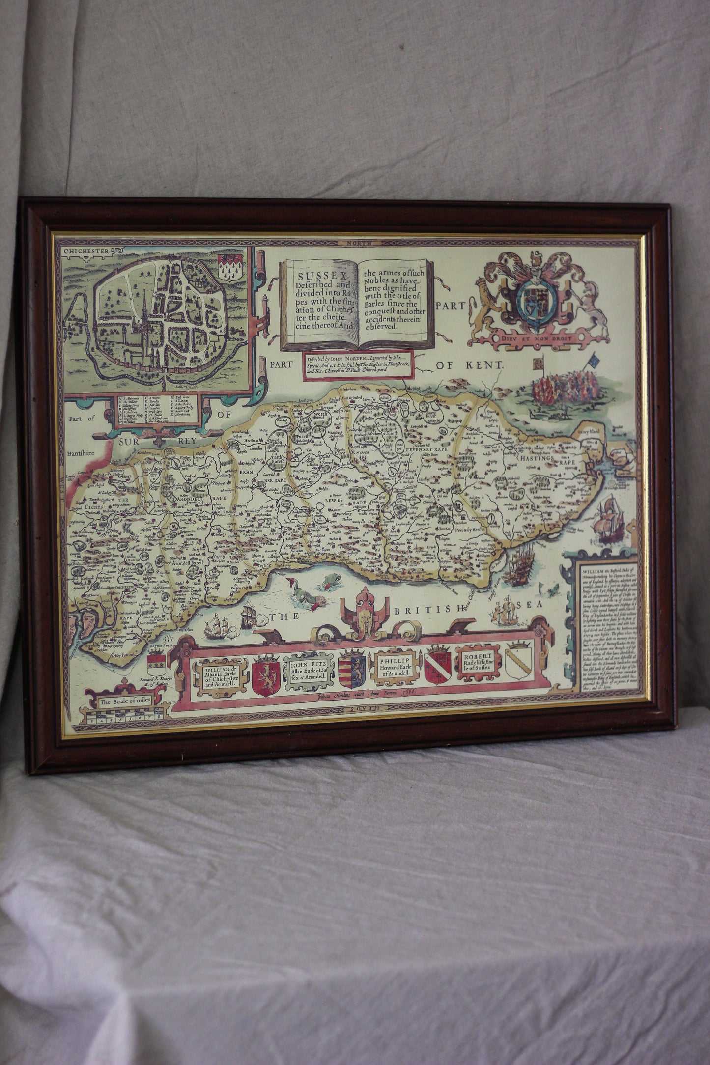 Sussex Map, Vintage Map Print
