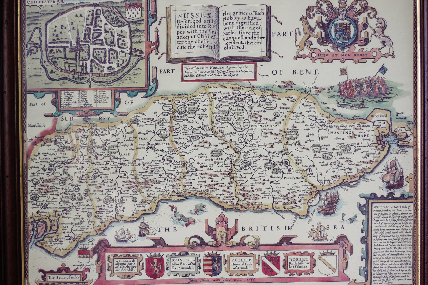Sussex Map, Vintage Map Print