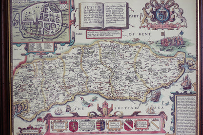 Sussex Map, Vintage Map Print