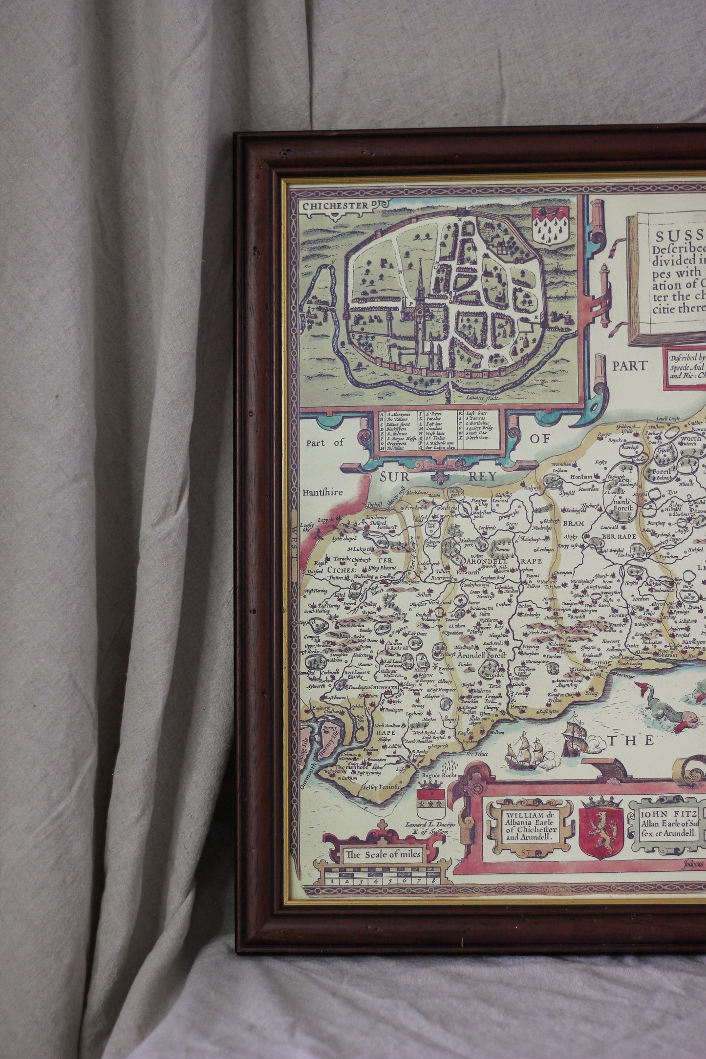 Sussex Map, Vintage Map Print