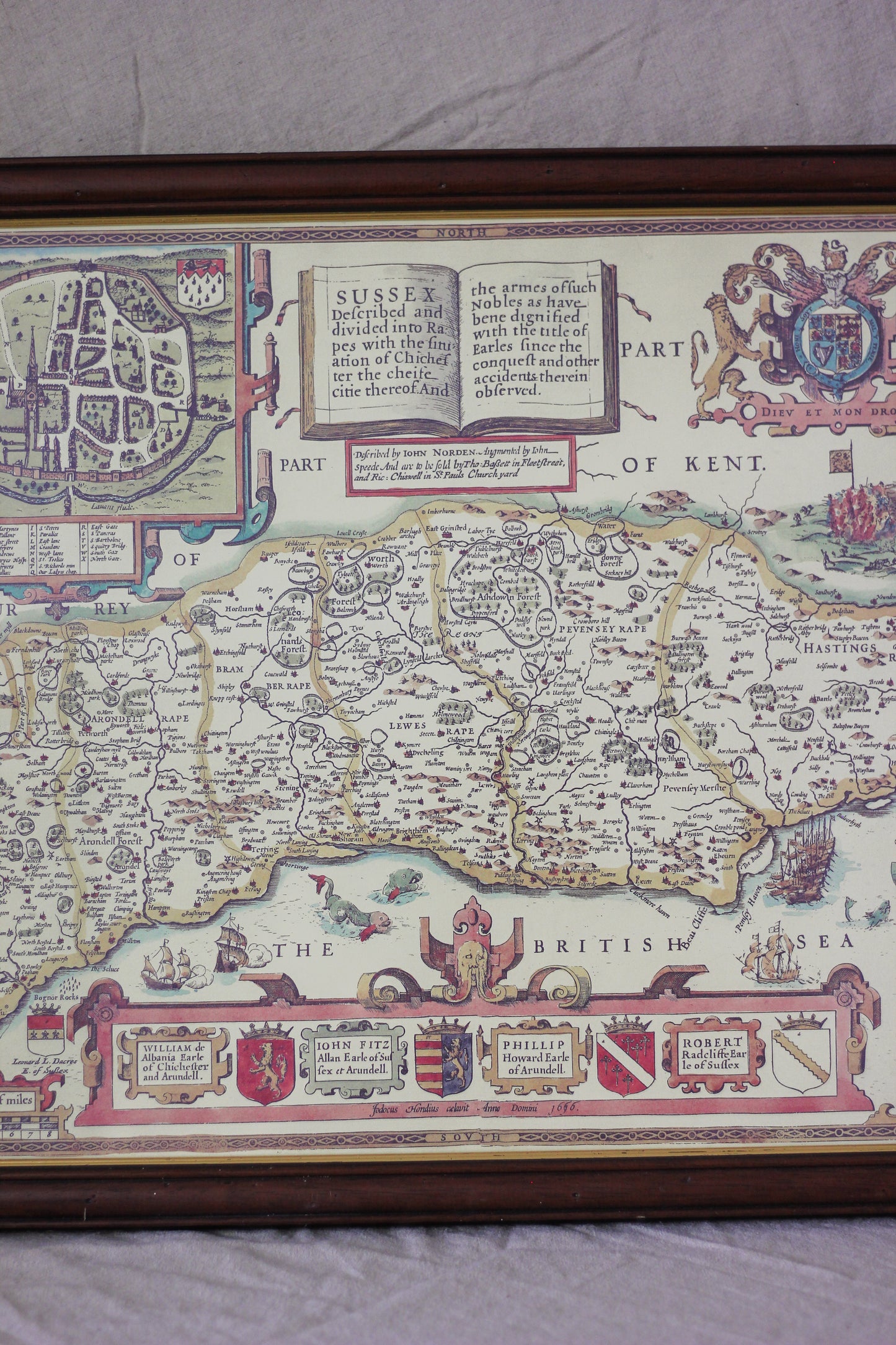 Sussex Map, Vintage Map Print