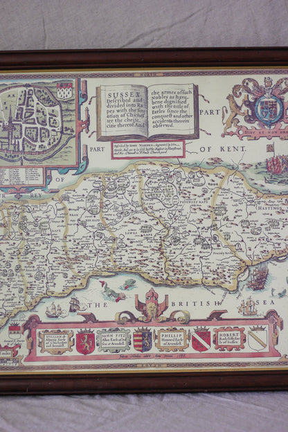 Sussex Map, Vintage Map Print