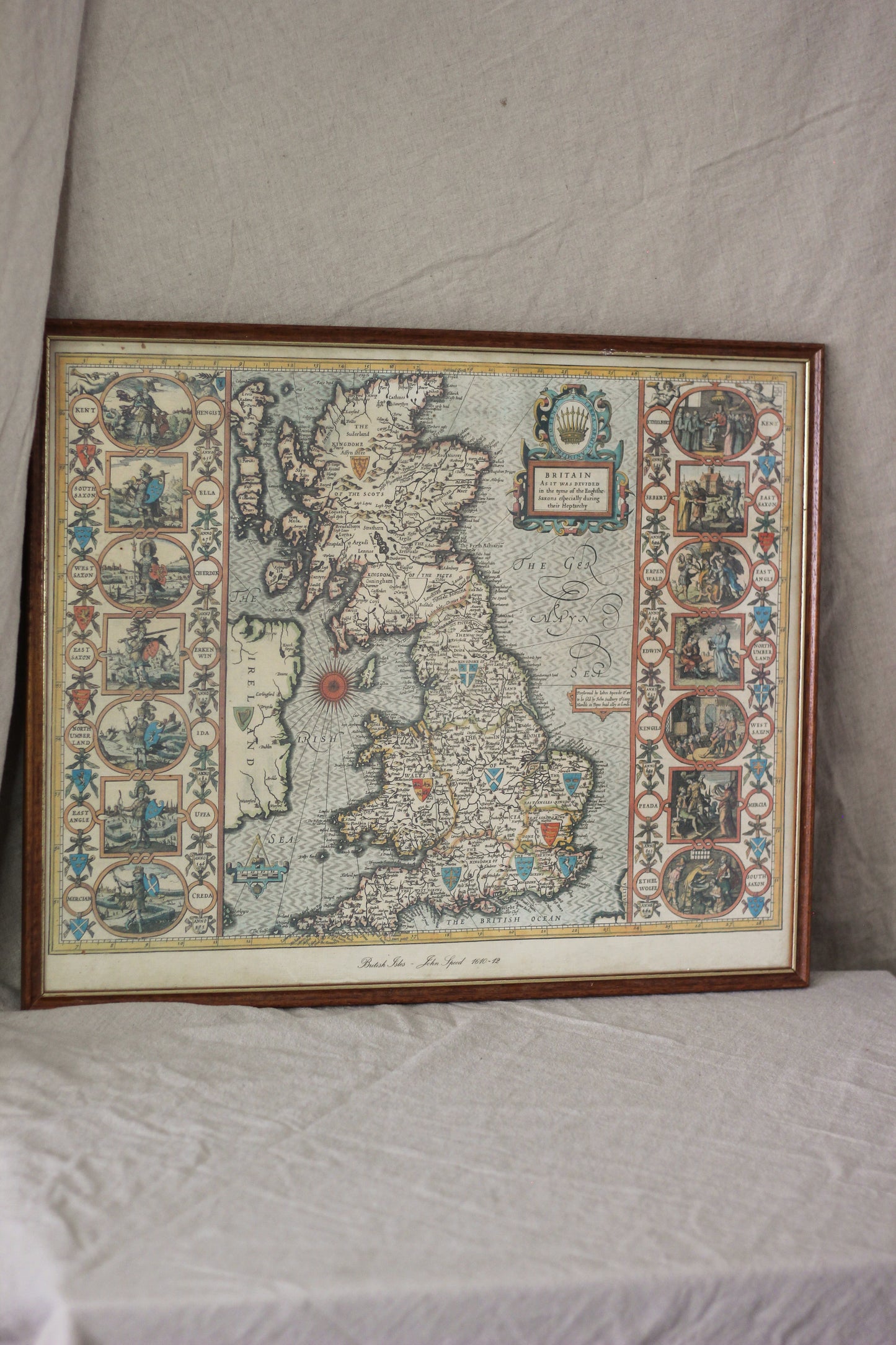 British Isles Map, Vintage Map Print