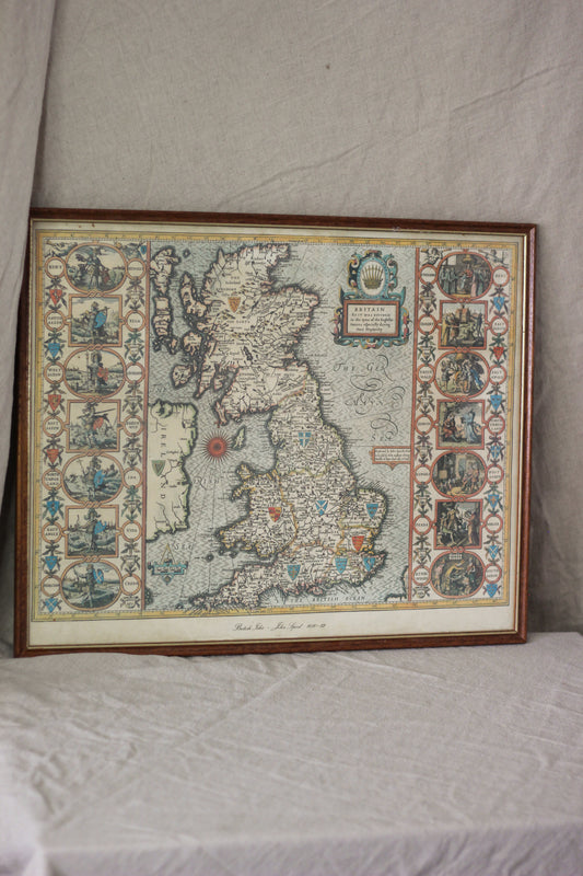 British Isles Map, Vintage Map Print