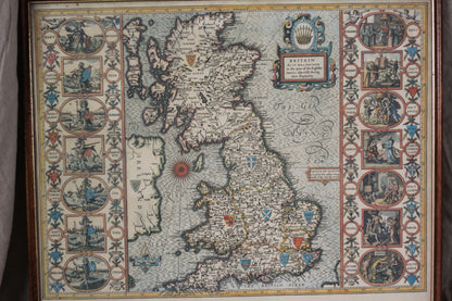 British Isles Map, Vintage Map Print