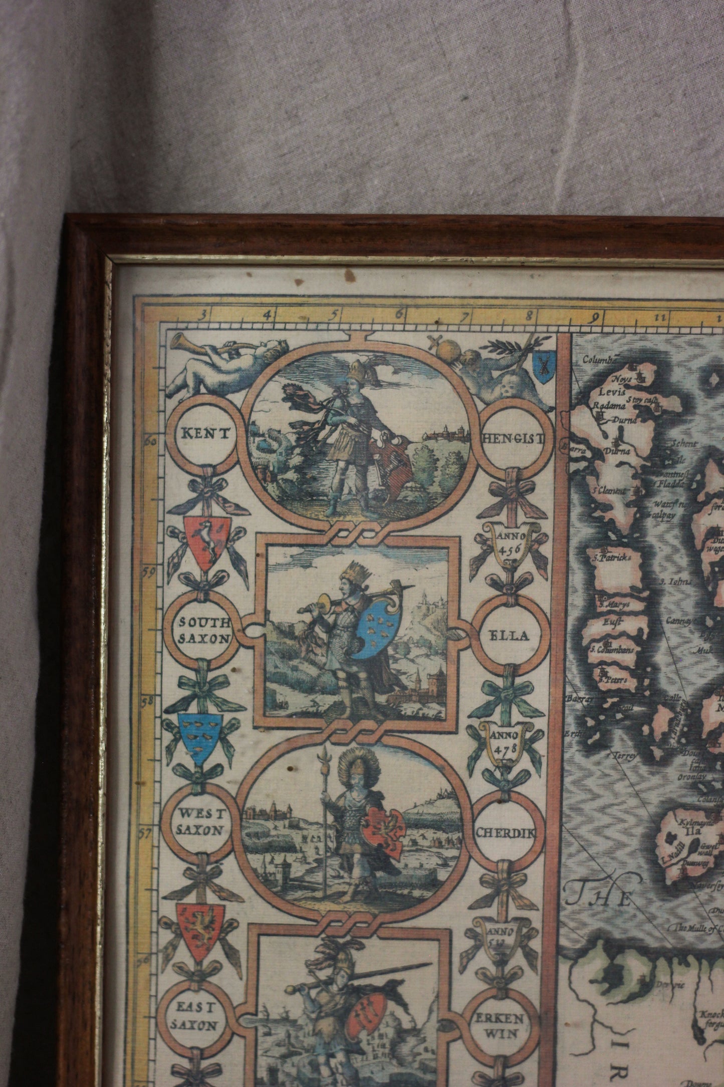 British Isles Map, Vintage Map Print