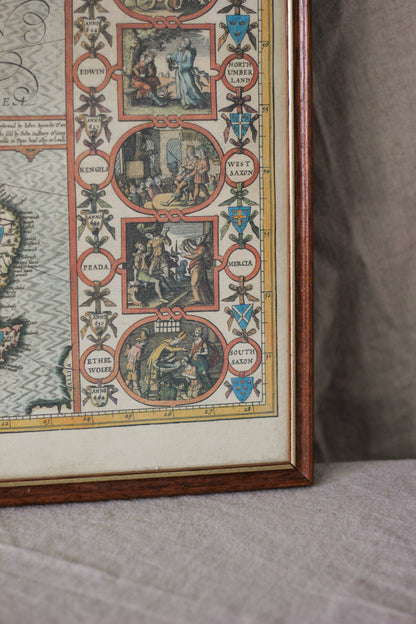 British Isles Map, Vintage Map Print