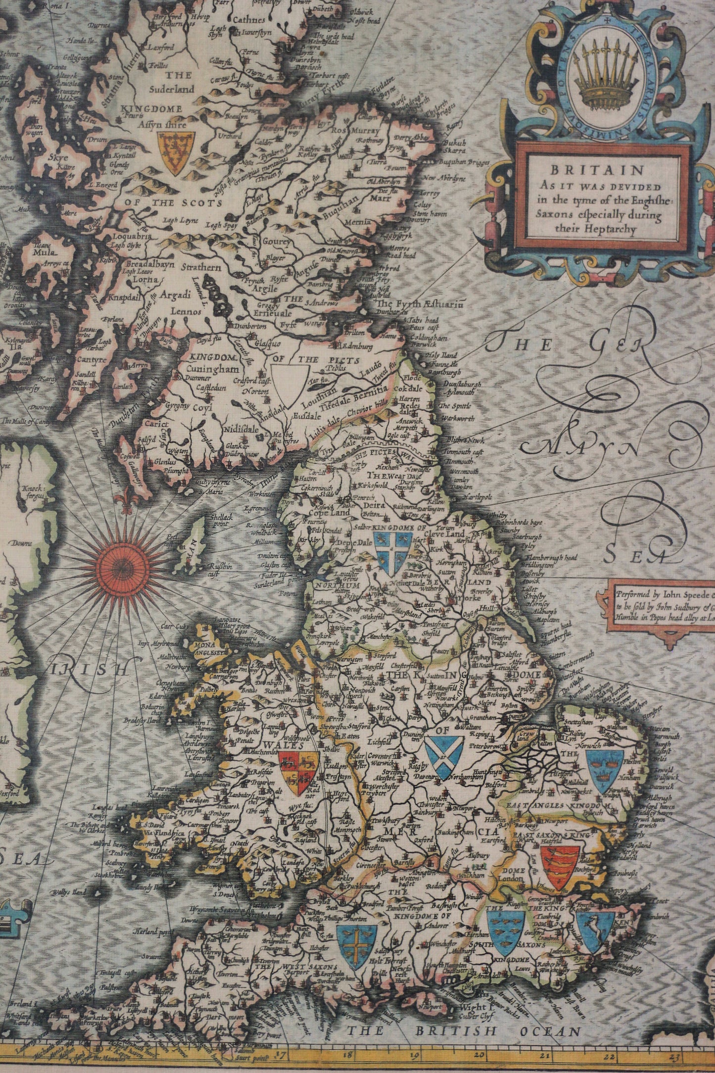British Isles Map, Vintage Map Print