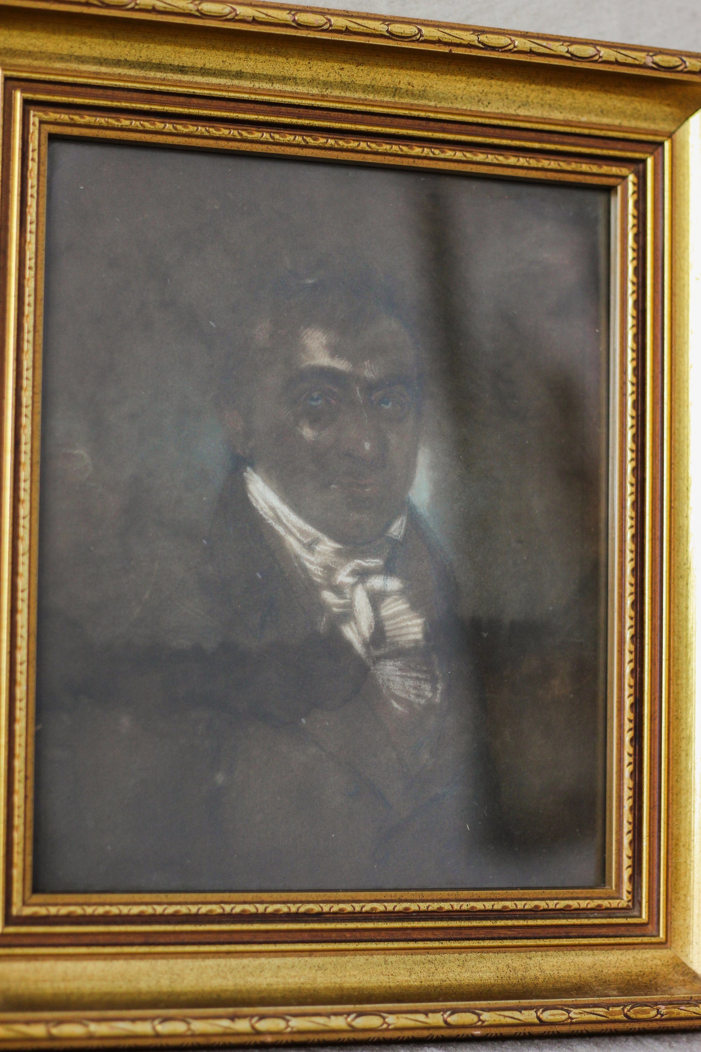 Portrait of a Gentleman Study, Chalk on Black Paper