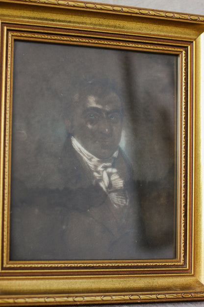 Portrait of a Gentleman Study, Chalk on Black Paper