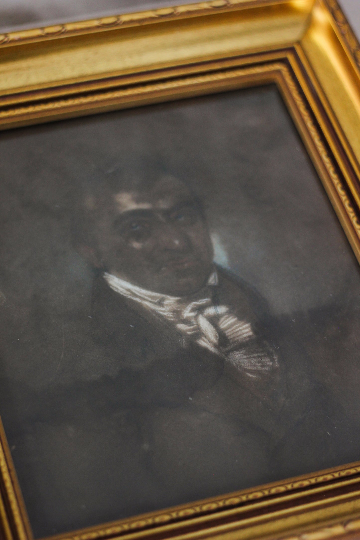 Portrait of a Gentleman Study, Chalk on Black Paper