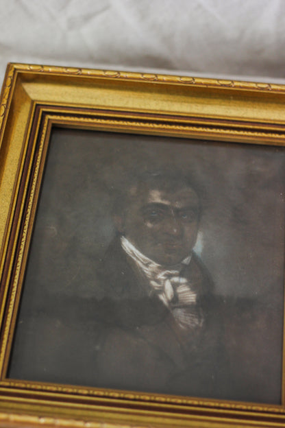 Portrait of a Gentleman Study, Chalk on Black Paper