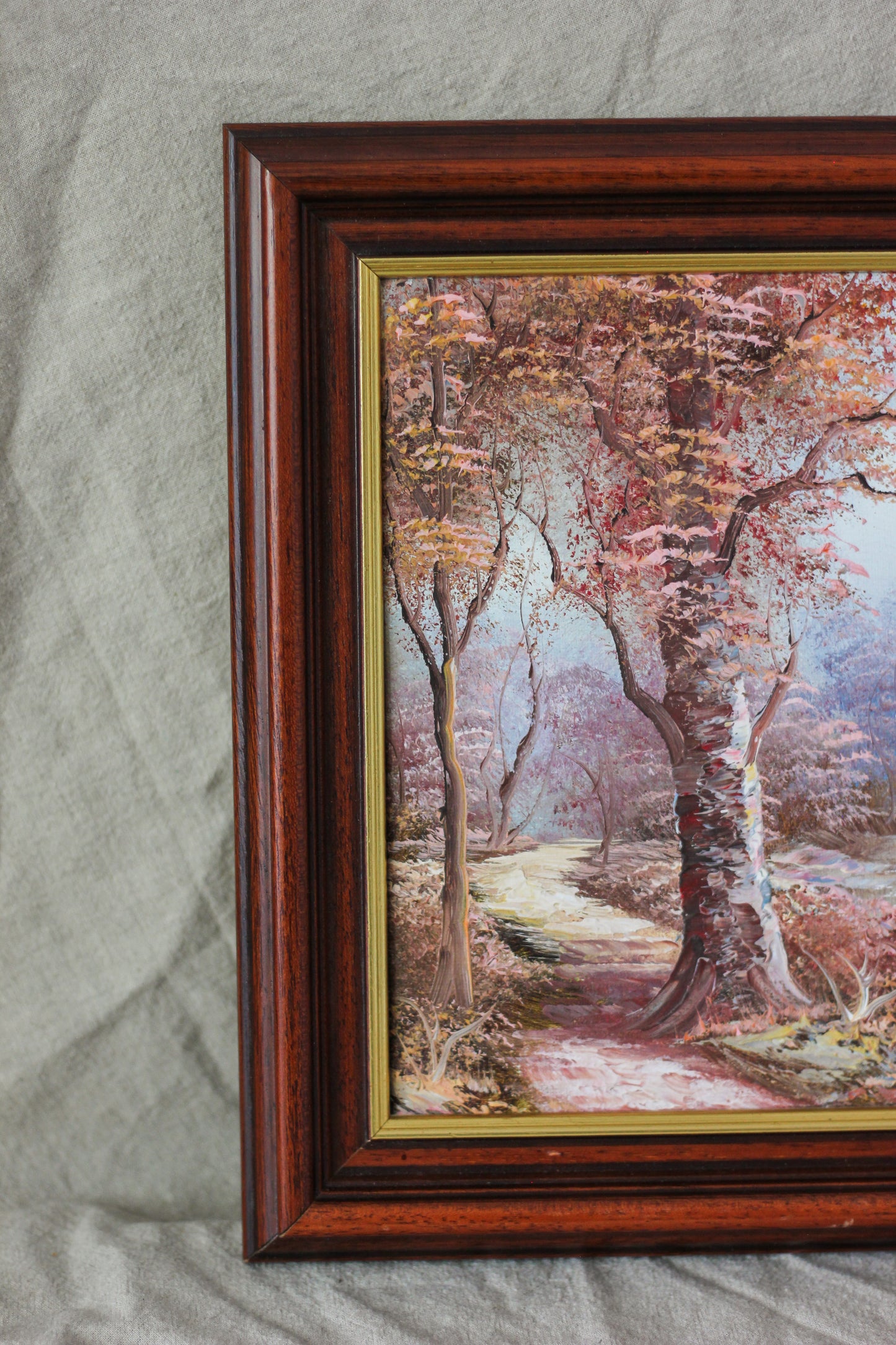 Woodland Scene with River, Oil on Canvas