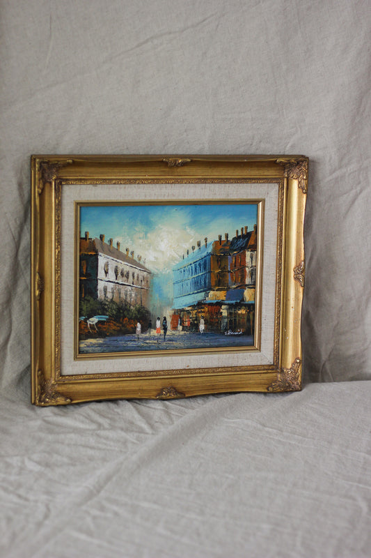 Parisian Street Scene, Oil on Canvas