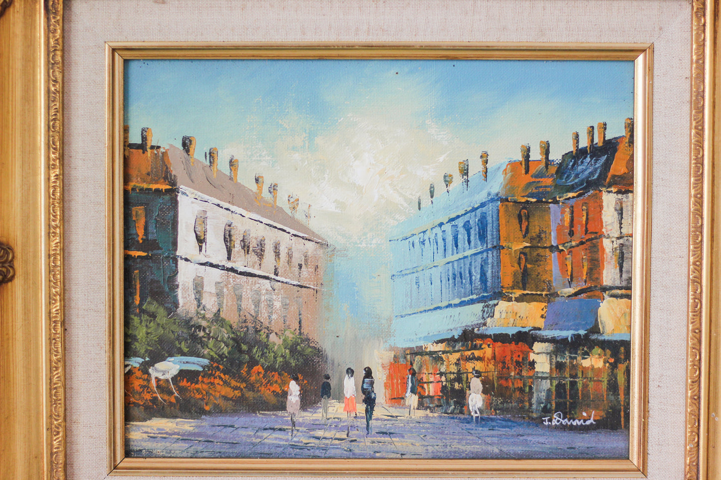 Parisian Street Scene, Oil on Canvas