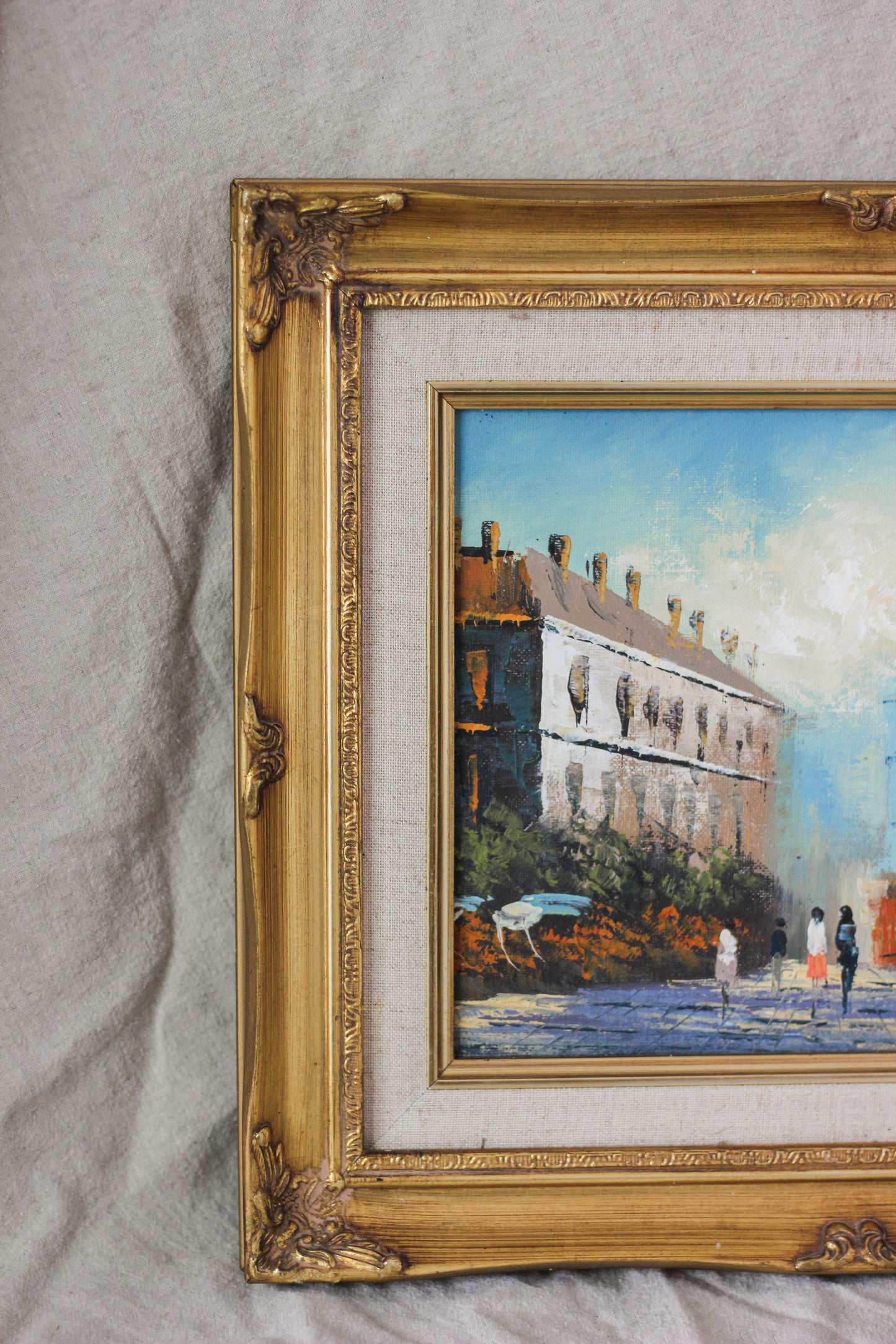 Parisian Street Scene, Oil on Canvas