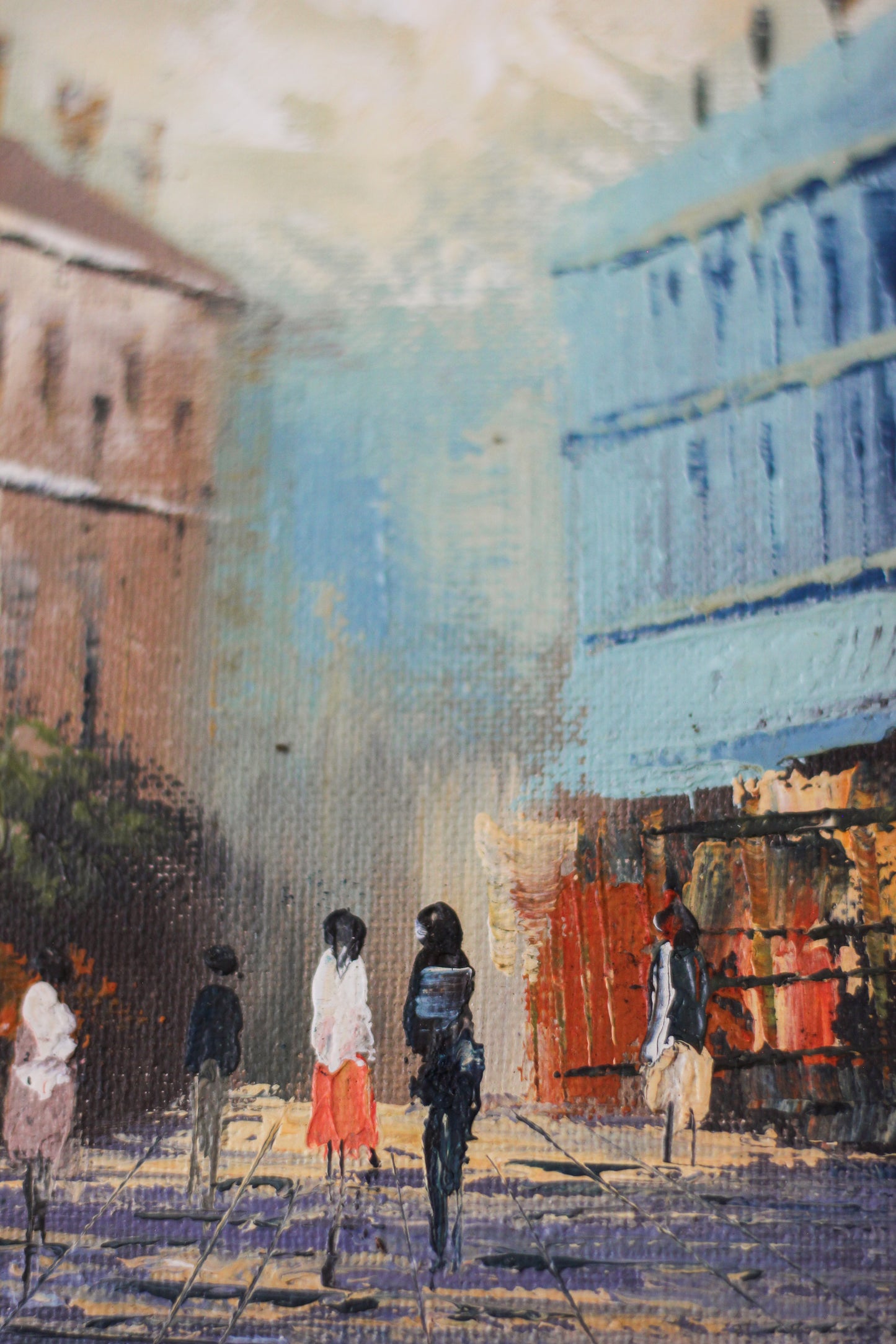Parisian Street Scene, Oil on Canvas