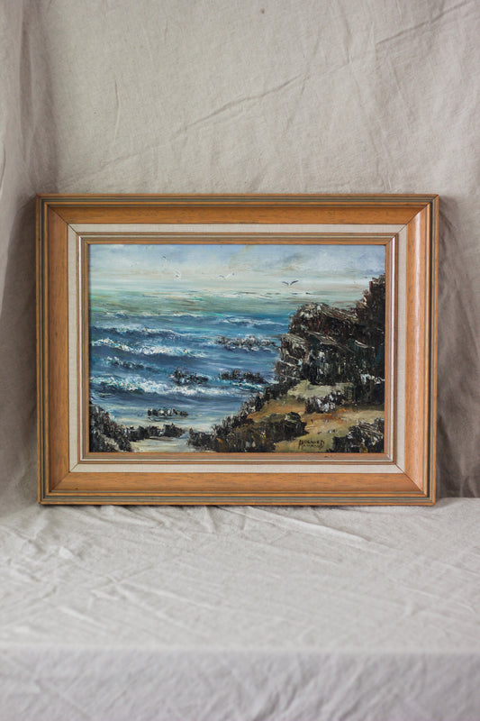 Coastal Cliffs Seascape, Oil on Canvas