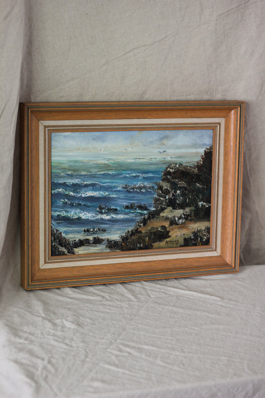 Coastal Cliffs Seascape, Oil on Canvas
