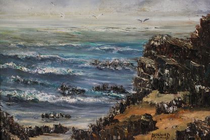 Coastal Cliffs Seascape, Oil on Canvas