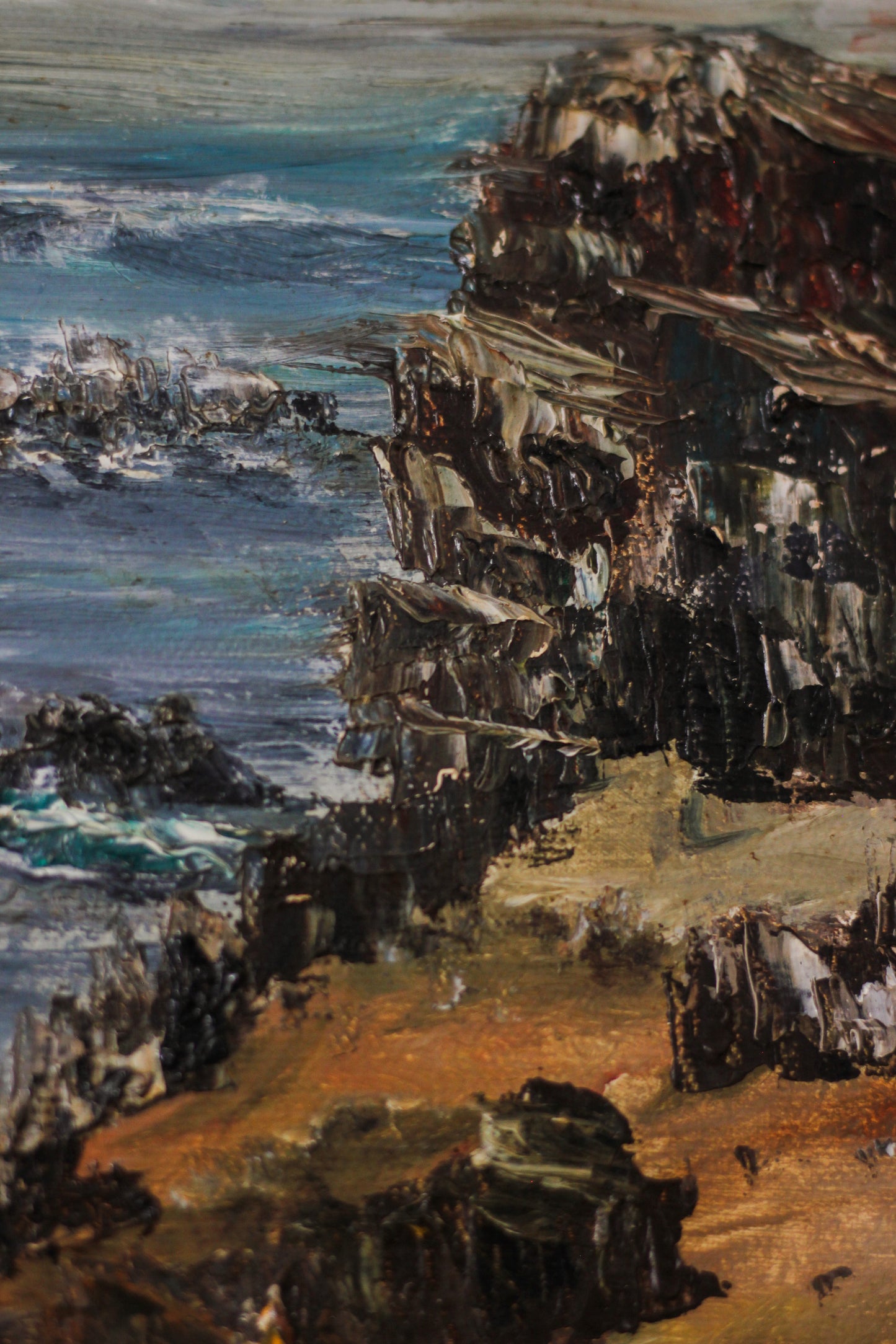 Coastal Cliffs Seascape, Oil on Canvas