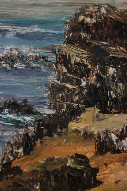 Coastal Cliffs Seascape, Oil on Canvas