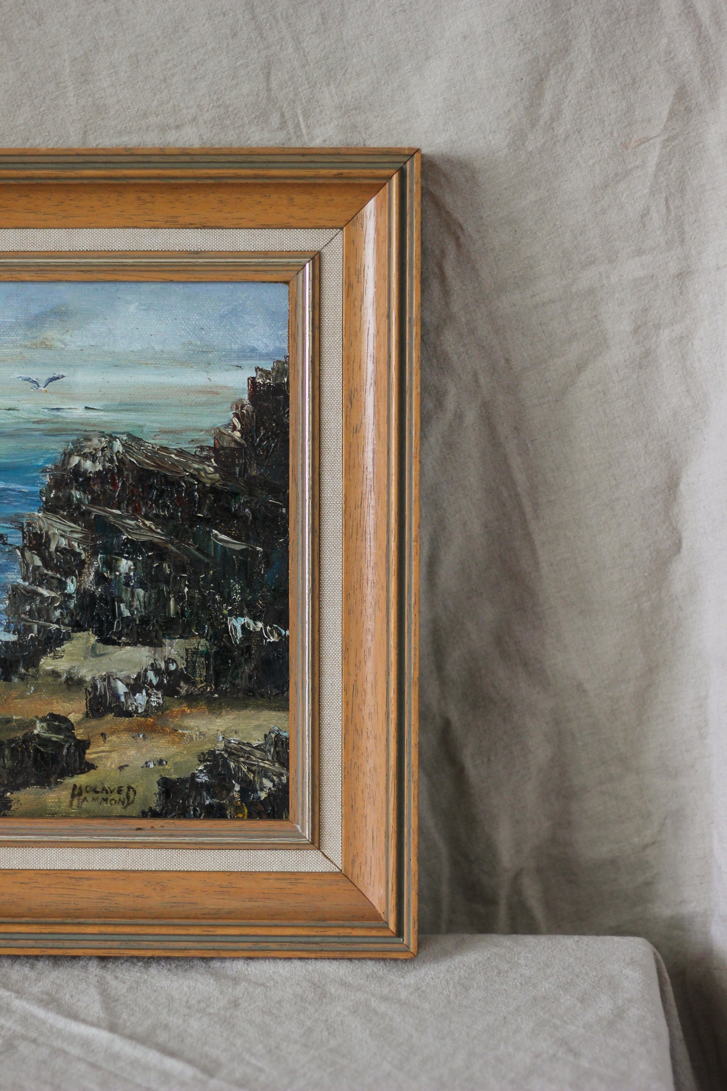 Coastal Cliffs Seascape, Oil on Canvas