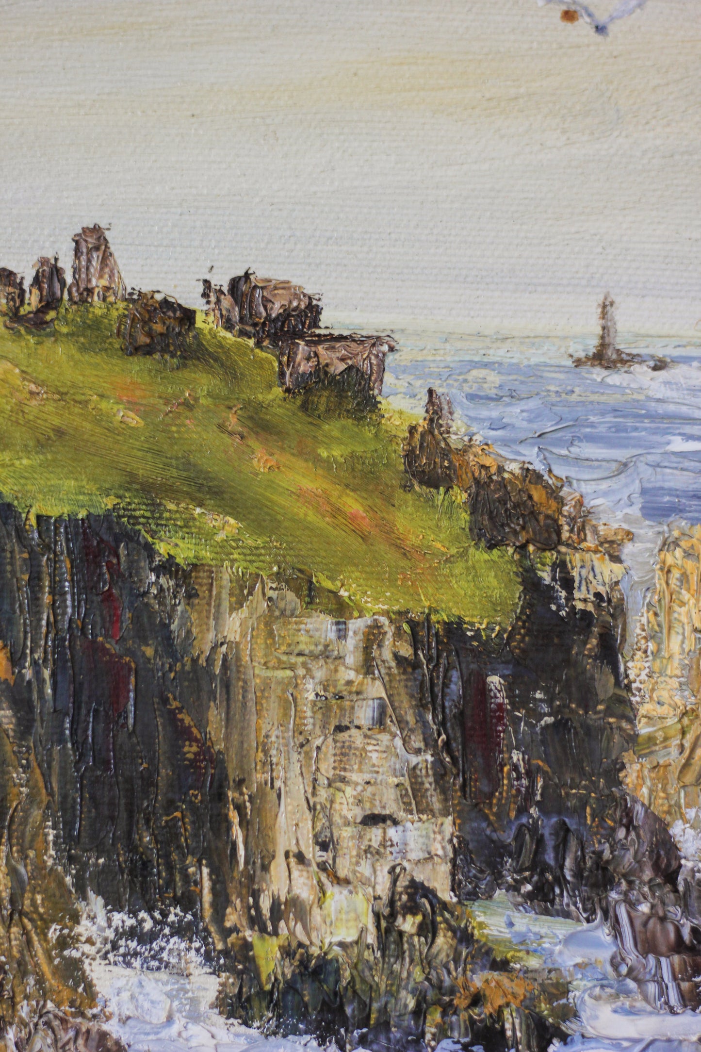 Coastal Ruins Seascape, Oil on Canvas